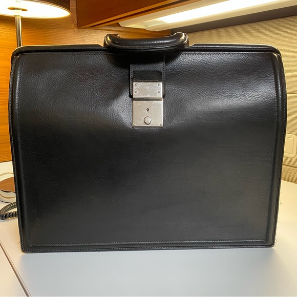 COLE HAAN - ITALIAN MADE - LEATHER BRIEFCASE DOCTOR / LAWYER BAG - Picture 2 of 16
